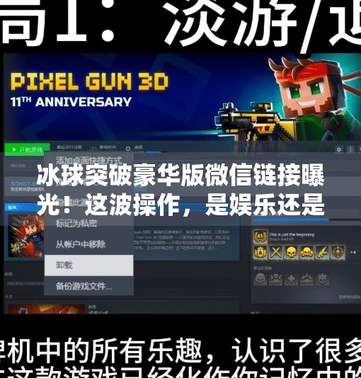 冰球突破豪华版微信链接曝光！这波操作，是娱乐还是陷阱？冰球突破豪华版微信链接
